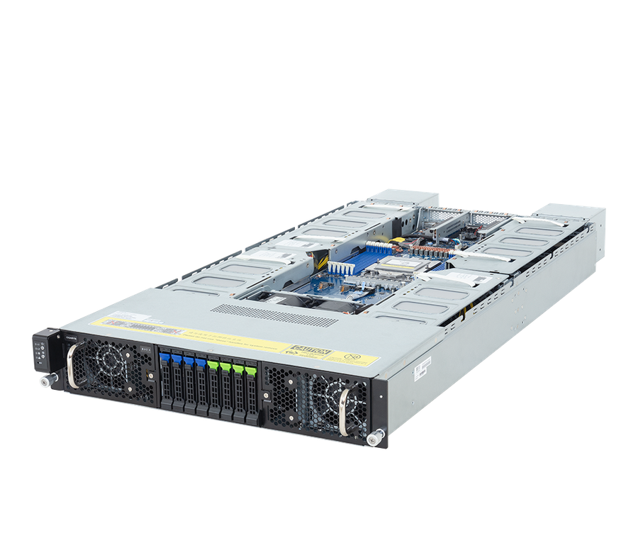 GIGABYTE G294-Z22-AAP2 2U single-CPU GPU server with exposed motherboard and GPU slots